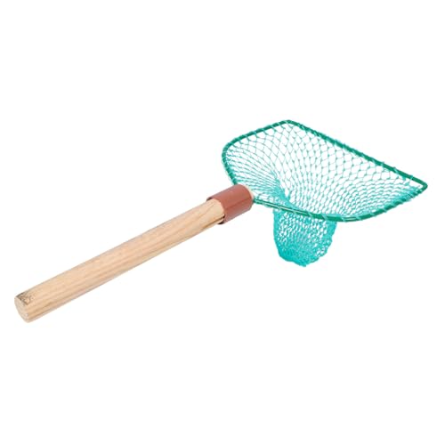 Wood Handle Fishing Net 30cm Large Mesh Wear-Resistant Handheld Fishing Basket Saltwater Freshwater Fish Landing Sturdy Net Home Outdoor