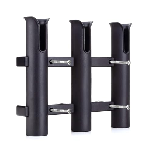 BigTron Fishing Rod Holder Bracket, Tube 3 Rod Rack, Fishing Rod for Boat Kayak Garage Storage or Truck with Screws Side-Mount