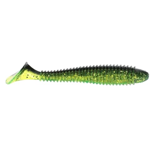 Strike King Rage Swimmer Saltwater Soft Bait Fishing Lure, 3.75", Wide-Bodied Paddle Tail - color: Gray