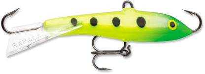 Rapala Vertical Jigging Rap – Ice Fishing Lure – Ice Fishing Jigging Lure | Walleye Pike and Perch Jig - color: Glow Slimy Lime, size: Body Length: 1-1/2"