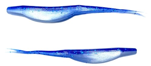 Phat Pak Baits - Drunkin Shad Zoom Super Fluke Style Soft Jerkbait 5" 20ct Soft Plastic Bass Fishing Lure - color: Electric Blue Pearl