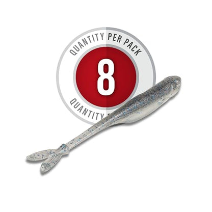 Strike King Spotlight Split Minnow Fishing Lure, Soft Plastic Jerkbait, 8-Pack - color: Smokey Shad, size: 3"