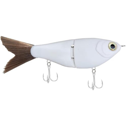 HADORAM Lure Slow Sinking Glide Bait with Fur Tail Lifelike Fishing Tackle for Trout Shad Bass Musky - color: 4.7in-Color White