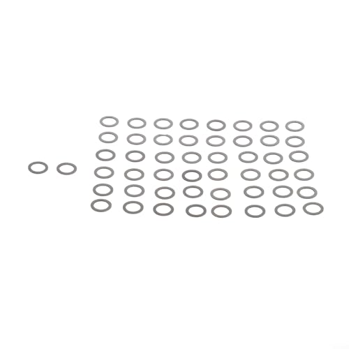 FABULETTA Fishing Reel Knob Gasket, M2.5 Locking Screw Set, Metal Adjustment Washers for Rocker Arm Handle Repair, 50pcs Silver Hardware Kit(6 * 0.3mm) - size: 6*0.3mm