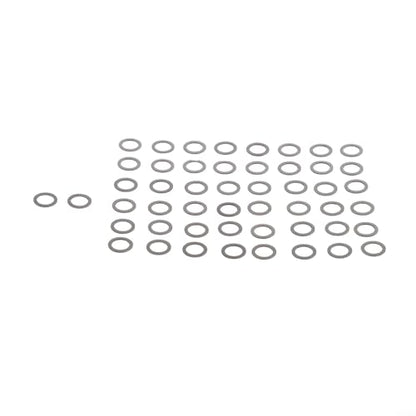 FABULETTA Fishing Reel Knob Gasket, M2.5 Locking Screw Set, Metal Adjustment Washers for Rocker Arm Handle Repair, 50pcs Silver Hardware Kit(6 * 0.3mm) - size: 6*0.3mm