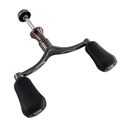 harayaa Aluminum Alloy Fishing Reel Double Handle Grip, Black Power Handle Replacement for 1000-5000 Type Reels