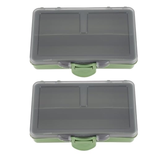 Fishing Tackle Box – Water proof Compartment Storage Case for Hooks, Baits, Lures & Terminal Tackle Accessories, Mini Clear Organizer(2-compartment) - size: 2-compartment