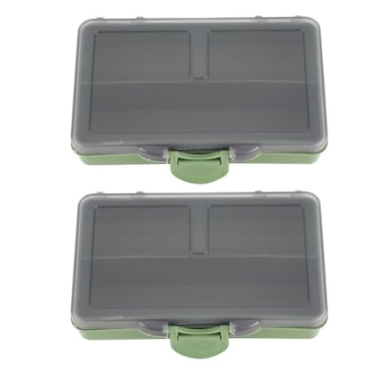 Fishing Tackle Box – Water proof Compartment Storage Case for Hooks, Baits, Lures & Terminal Tackle Accessories, Mini Clear Organizer(2-compartment) - size: 2-compartment