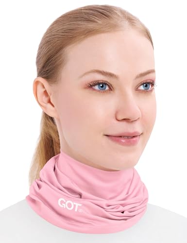 UPF 50+ Cooling Neck Gaiter - Fishing Face Mask Sun Protection Men Women | Thermoregulation, Moisture-Wicking, Quick-Drying, 4-Way Stretch, Built-in UV SPF, Multi-Style Headwear - color: Pink