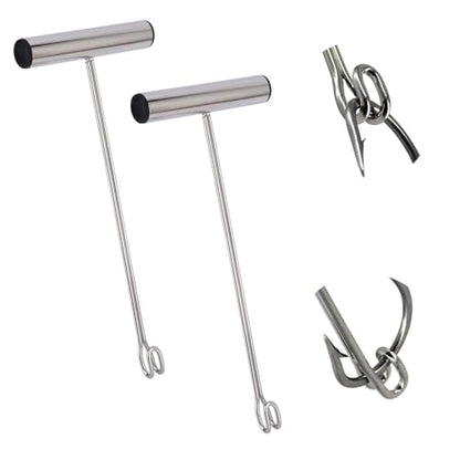 2 Pack Stainless Steel Fishing Hook Remover，Push/Pull Hook Remover，Dehooker Tool,Anti-Lost Saltwater Dehooker Tool Shark Hook Remover - size: 12"