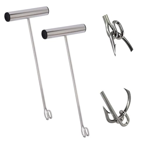 2 Pack Stainless Steel Fishing Hook Remover，Push/Pull Hook Remover，Dehooker Tool,Anti-Lost Saltwater Dehooker Tool Shark Hook Remover - size: 12"