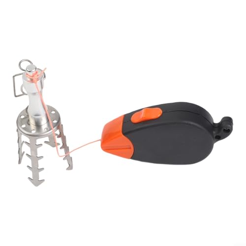 Fish Bait Rescue Device with 30M Pe Line Fishing Lure Retriever Tackle Tool Stainless Steel 40G for Retractor Black+Silver+Orange