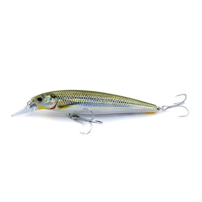 LOGOFUN 2Pcs Fishing Lures Top Water and Deep Sea Bass Fishing Lure for Freshwater and Saltwater Swim Bait 3D Holographic Laser Floating Lure Angling Fishing Gear, 4.7 Inch, 0.8 oz, SW-120F - color: #RB & #KS