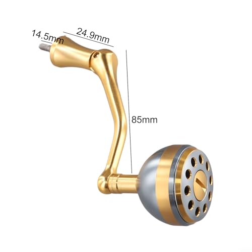 Aluminum Alloy Reel Handle Replacement With Round Knob For Most Fishing Reels, Long Lever Design For Better Control(L) - size: L