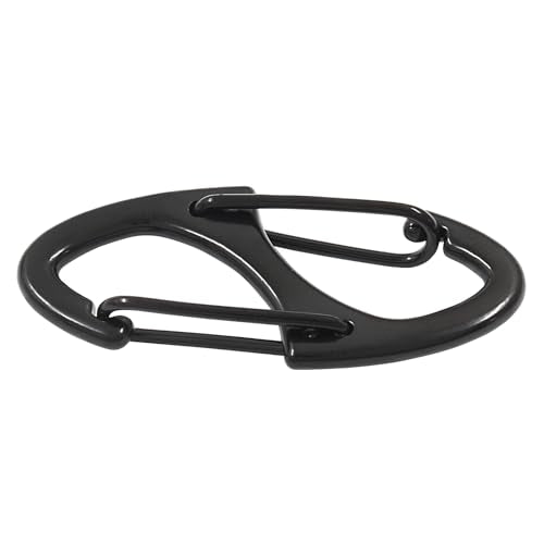 20 Pieces S Spring Snap Hook, Keychain Hook Metal Carabiner Clip, Double Snap Hook for Camping Fishing Hiking Outdoor Sports - style: 1.6"-Black