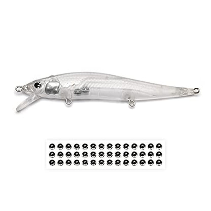 Unpainted Jerkbait Fishing Lure Blanks - 20 Minnow Lures with Free Eyes, SwimBaits for Bass