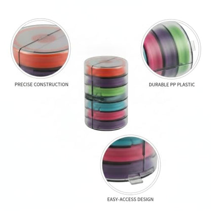 Fishing Line Storage Box, Multi-Axis Spool Organizer for Tackle Management, PP Plastic Container (1 PC) - size: 2.44 x 2.44 x 3.54 in