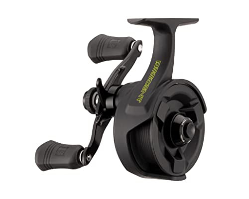 13 Fishing - Descent - Inline Ice Fishing Reel - 2.7:1 Gear Ratio - Left Hand Retrieve (Gen 2) - D2-2.7-LH, Black