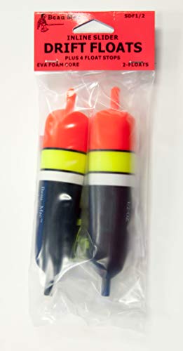 Beau Mac EVA Inline Slip Floats | Adjustable Slip Bobber | Hi-Vis Red | Durable High-Visibility Fishing Float for Freshwater & Saltwater | Adjustable Slip Bobber for Salmon, Steelhead & Trout Rigs - size: 1/2oz