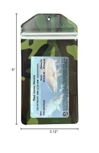 3 Pack, Camouflage, Vertical, Zipped, Hunting & Fishing License Holder, Deer Tag, Includes Zip Tie, Made in USA - style: 3 Pack-Camouflage