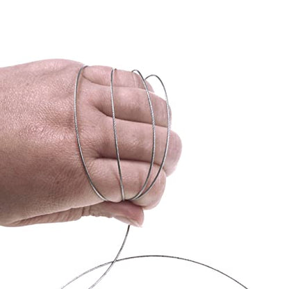 5LB-280LB 7 Strands Stainless Steel Wire Leader Nylon Coated-32.8ft Fishing Leader with 10pcs Crimp Sleeves - color: Silver with spool, size: 10LB