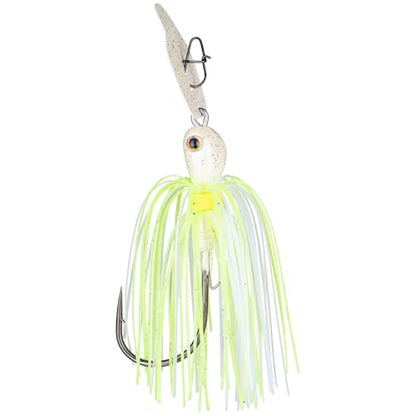 Strike King Thunder Cricket Fishing Lure, Vibrating Swim Jig, Silver Blade, 4/0 Jungle-Style Flipping Hook - color: Chartreuse Blue Glimmer, size: 3/8 oz