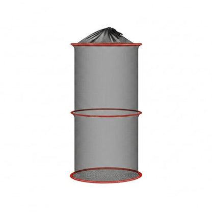 Collapsible Mesh Fish Keeper Bag, Portable Polyester Net for Freshwater Fishing, Black - size: 9.84 x 9.84 x 23.62"