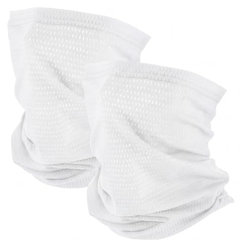 Geyoga 2/4 Pack Cooling Neck Gaiter Summer Breathable Balaclava Face Mask with Mesh Holes UV Protection Sun Scarf Men Women - color: White