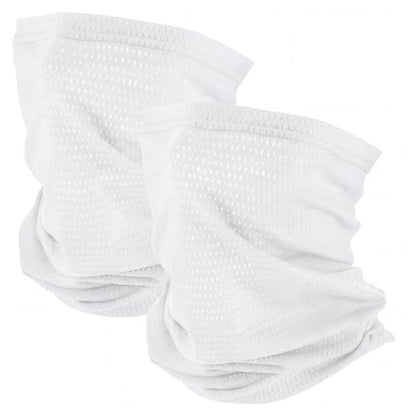 Geyoga 2/4 Pack Cooling Neck Gaiter Summer Breathable Balaclava Face Mask with Mesh Holes UV Protection Sun Scarf Men Women - color: White