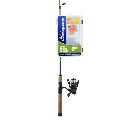 Shakespeare Catch More Fish Spinning Reel and Fishing Rod Combo with Kit - color: Trout, style: 2024 Model