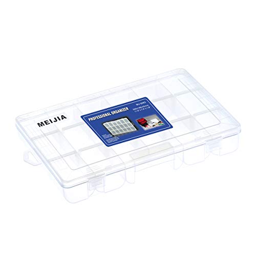 MEIJIA Outdoor Fishing Tackle Boxes, Plastic Box, Plastic Storage Organizer Box with Removable Dividers - Fishing Tackle Storage,Off-White - size: Mediuem