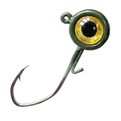 Crappie Jigs,20Pcs Crappie Jig Heads Fishing Jigs for Bass Fishing 1/32oz,1/16oz,1/8oz - color: Pumpkin-green, size: 1/16oz