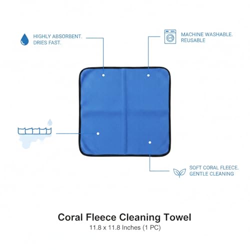 Polyester Cleaning Cloth, Absorbent Towel for Fishing Gear and Hands, 11.8 x 11.8 Inches - color: Blue