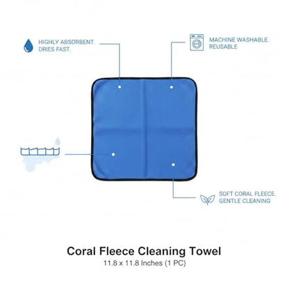 Polyester Cleaning Cloth, Absorbent Towel for Fishing Gear and Hands, 11.8 x 11.8 Inches - color: Blue