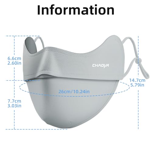 UPF 50+ UV Sun Protection Face Mask, Unisex Breathable Cooling Face Cover Sun UV Protection Ear Loops for Outdoor Activities - color: Lunar Gray