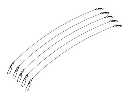 5 Pack 174 lb 12" Premium Stainless Steel Solid Wire Tooth Shield Tackle Musky Pike Leader Jerk Bait Bucktail