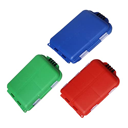 3pcs Portable Abs Plastic Rig Bait Box with Compartments Lid Fishing Storage Case for Organizing Lures and Tackle Accessories Random Color