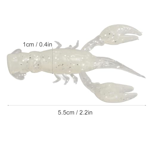 HERCHR Soft Fishing Lure Crawfish Bait Shrimp Lobster Claw Artificial Lure 10pcs Soft Lure Baits - color: LUMINOUS
