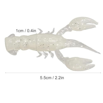 HERCHR Soft Fishing Lure Crawfish Bait Shrimp Lobster Claw Artificial Lure 10pcs Soft Lure Baits - color: LUMINOUS