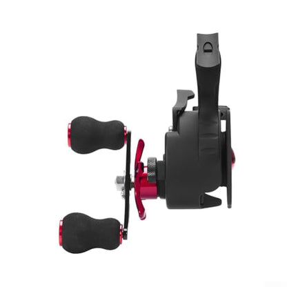 Ice Fishing Reel With 13 Magnets And 3 51 Gear Ratio, Featuring Magnetic Adjustment For Smooth Slow Descent And Funnel Shaped Design For Line Protection Against Wear(left hand)