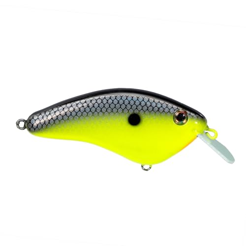 Strike King Hardliner Fishing Lure, Flat Sided Crankbait, Circuit Board Lip, Extra Tight Wobble, Size 4 Treble Hooks - color: Chartreuse Baitfish