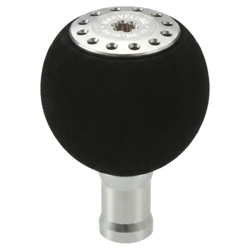 Comfort EVA Power Knob 1.5'' (38 mm) Compatible for Shimano Stella Stradic Vanford, Daiwa Exist LT Tatula LT Fuego LT, Spinning Reel Handle Replacement Knob - color: Black Silver