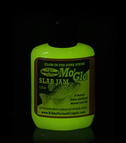 Bobby Garland Mo' Glo Slab Jam Glow-in-The-Dark All Natural Minnow Scent Gel for Crappie Fishing, 1.25 oz