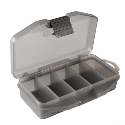 Fishing Tackle Box, Plastic Waterproof Lure Storage Case with 5 Compartments for Hard Bait Soft Lures Hooks Accessories, Portable Organizer for Anglers (Large)(large)