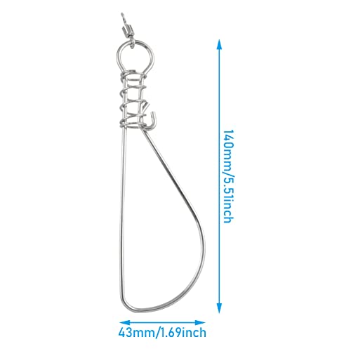 Fish Stringer WHYHKJ Fishing Stringer Clip Stainless Steel Fishing Locking Buckle Live Fish Lure Locking Strap Fishing Accessories