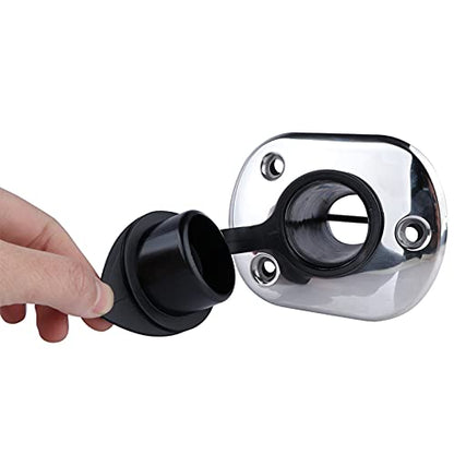 Hoffen 2Pcs Boat Stainless Steel Fishing Rod Holder Flush Mount 15/30/90 Degree with PVC Cap,Inner Tube and Gasket - style: 15 Degree