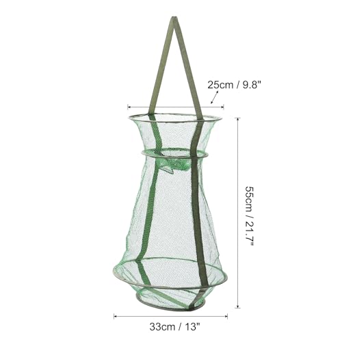 PATIKIL Fishing Keep Net, Collapsible Fish Basket Mesh Coating Nylon Fishing Bait Mesh for Keeping Fishes Crayfish Minnows