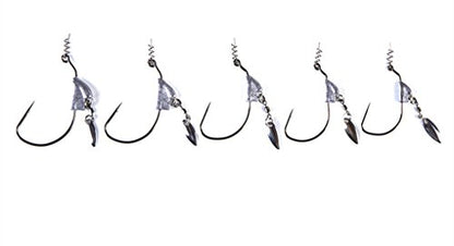 Toasis Fishing Underspins Weighted Swimbait Hooks with Twist Lock Assorted Sizes Pack of 5 - size: 3/0-1/6_Oz
