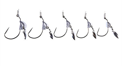 Toasis Fishing Underspins Weighted Swimbait Hooks with Twist Lock Assorted Sizes Pack of 5 - size: 4/0-1/4_Oz