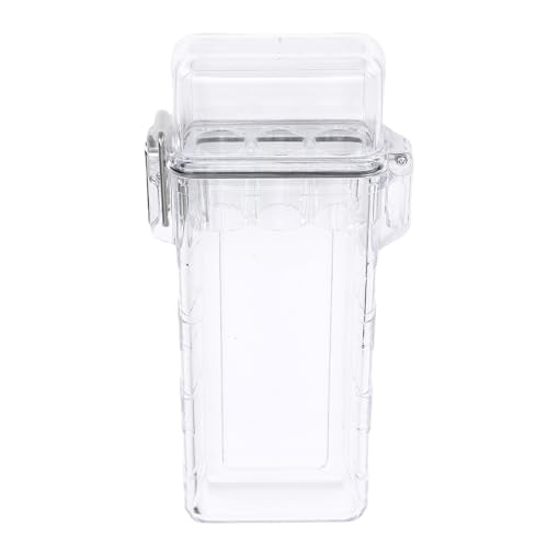 AYNEFY Boating Kayaking Clear ID Badge Box Water Proof Pocket Storage Box Transparent Airtight Lid Keychain Clear Storage Tube for Keys IDs Change Tissues Outdoor Adventures Office